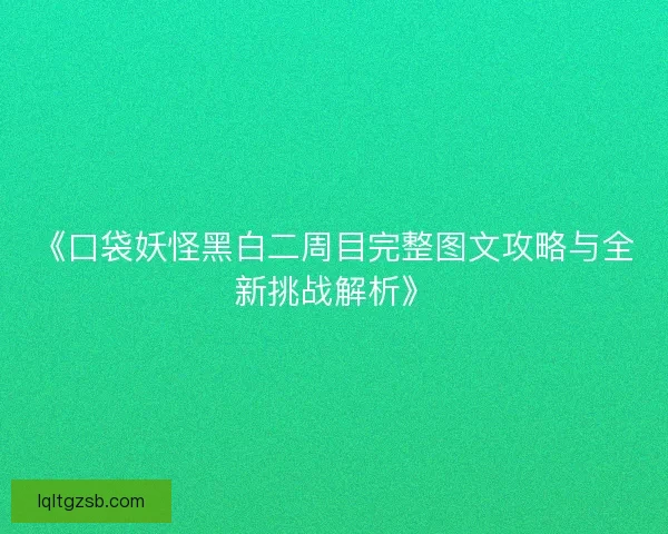 《口袋妖怪黑白二周目完整图文攻略与全新挑战解析》